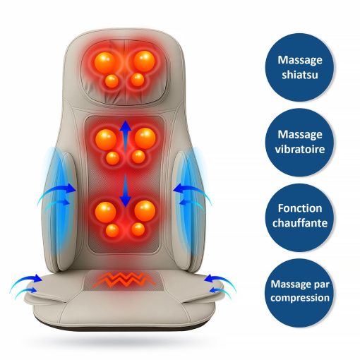 Tapis de massage chauffant pour tout le corps et oreiller de m